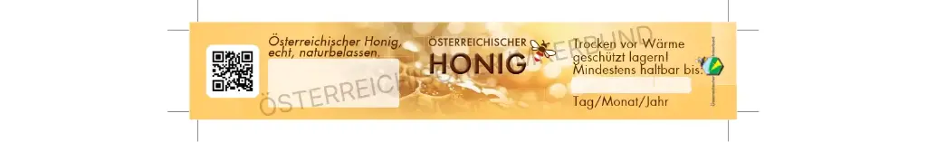 Österreichische Honigetiketten-Rollenetiketten MINI spezial - MIT NAMENSEINDRUCK und Wunsch-Füllmengeneindruck - ab 100 Stück