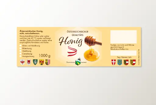 Österreichische Honigetiketten-Rollenetiketten